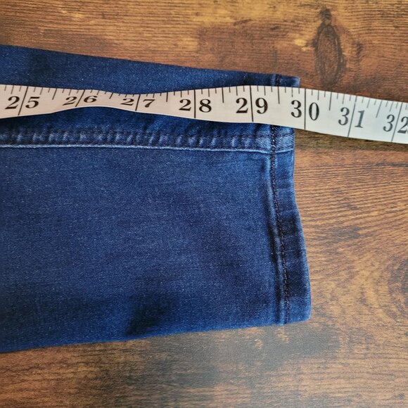 7 For All Mankind Jeans Size 30 High Rise Skinny Medium Dark Wash Stretch - Picture 9 of 10